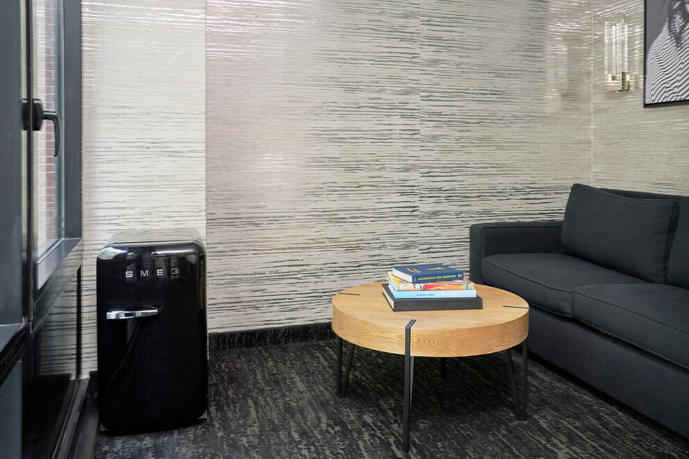 a coffee table in a room