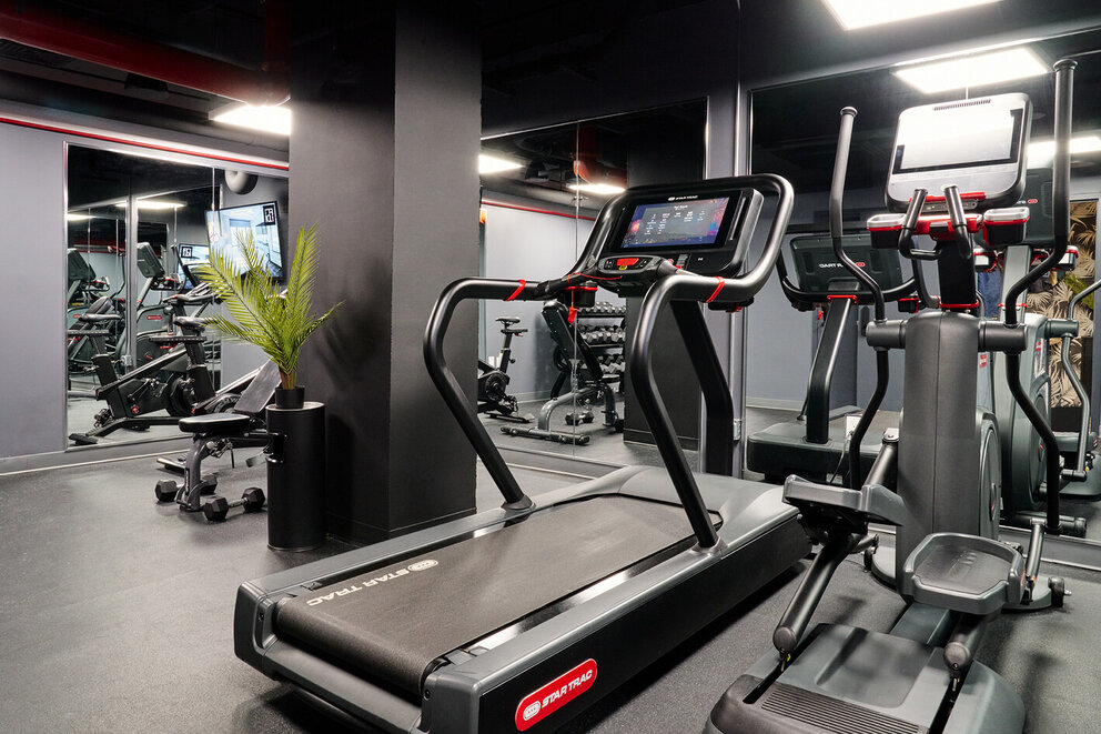 a treadmills in a gym
